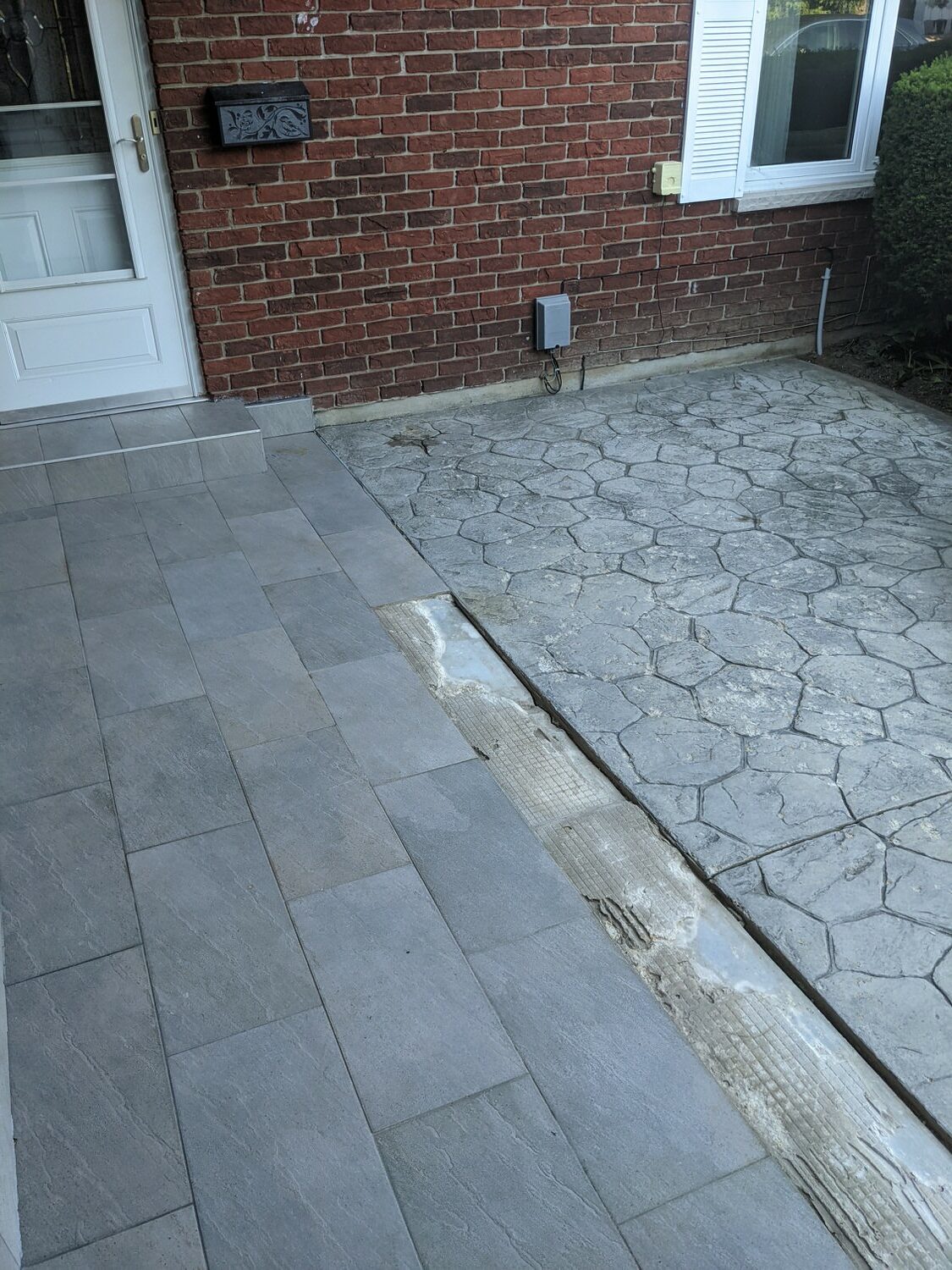 before rubber paving