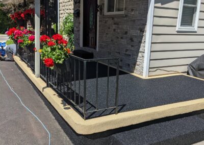 Black rubber paving in Barrie