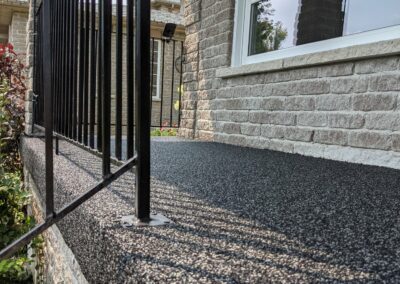 Close up of rubber paved deck